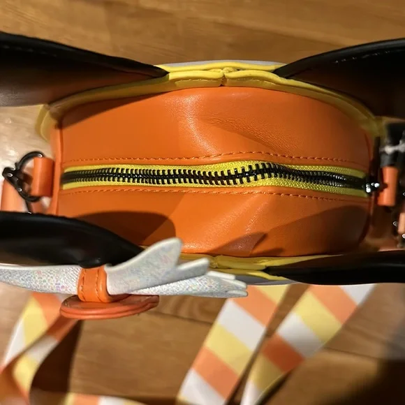 LOUNGEFLY Disney Mickey and Minnie Mouse Candy Corn Crossbody Bag